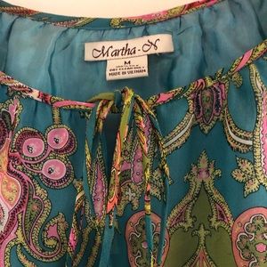 NWOT Colorful silk dress by boutique brand! Size M